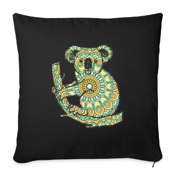 Mandala Koala Geometry Pattern - Sofa pillowcase 17,3'' x 17,3'' (45 x 45 cm) - black - Front