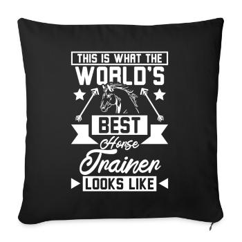 The world's best horse trainer - Sofakissenbezug 45 x 45 cm - Schwarz - Vorne