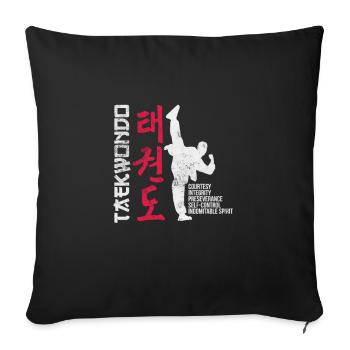 Taekwondo - Sofa pillowcase 17,3'' x 17,3'' (45 x 45 cm) - black - Front