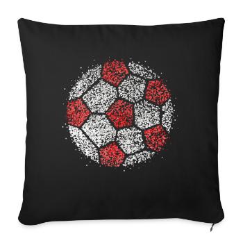 Football Red White Rut un Wiess Kölle Cologne Carnival - Sofa pillowcase 17,3'' x 17,3'' (45 x 45 cm) - black - Front