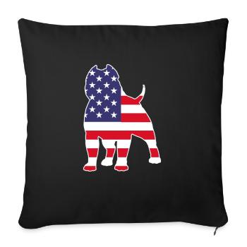 American Bulldog - Sofa pillowcase 17,3'' x 17,3'' (45 x 45 cm) - black - Front