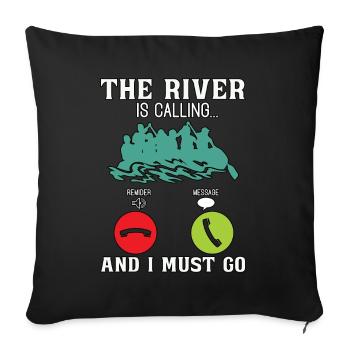 Rafting The River is Calling Paddling Canoe Paddle - Sofakissenbezug 45 x 45 cm - Schwarz - Vorne