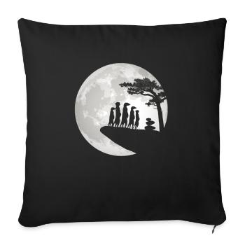 Funny Meerkat & Meerkat - Sofa pillowcase 17,3'' x 17,3'' (45 x 45 cm) - black - Front
