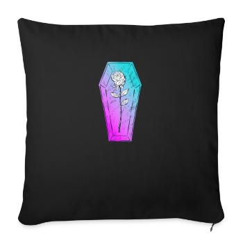 rose coffin pastel grunge style goth - Sofa pillowcase 17,3'' x 17,3'' (45 x 45 cm) - black - Front