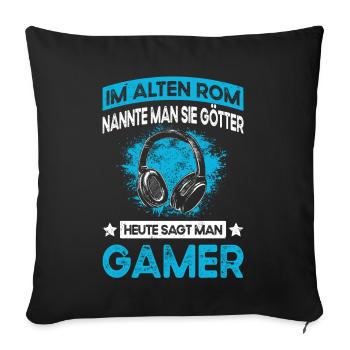 Lustiger Teenager Gaming Spruch - Gamer Jungs - Sofakissenbezug 45 x 45 cm - Schwarz - Vorne