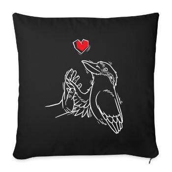 Laughing Hans Vogel Jägerliest With Hand - Sofa pillowcase 17,3'' x 17,3'' (45 x 45 cm) - black - Front