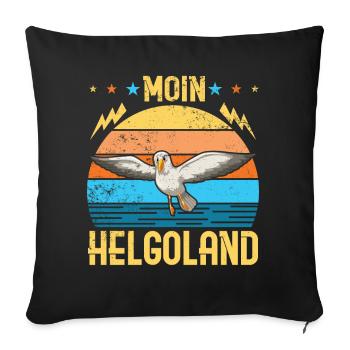 Helgoland Mer Baltique Sylt Deät Lun Phare - Housse de coussin décorative 45 x 45 cm - noir - Devant