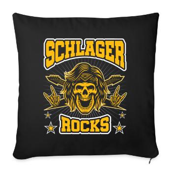 Volksmusik Party Dorffest Ouftit Deutsche Schlager - Sofakissenbezug 45 x 45 cm - Schwarz - Vorne