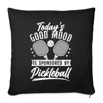 Pickleball Today's Good Mood Is - Sofakissenbezug 45 x 45 cm - Schwarz - Vorne