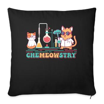 Chemistry Cat Jokes, Chemist Nerd Chemist Cats - Sofa pillowcase 17,3'' x 17,3'' (45 x 45 cm) - black - Front