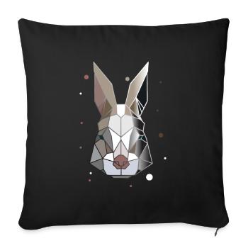 Rabbit Polygon Art Animal Géométrie - Housse de coussin décorative 45 x 45 cm - noir - Devant