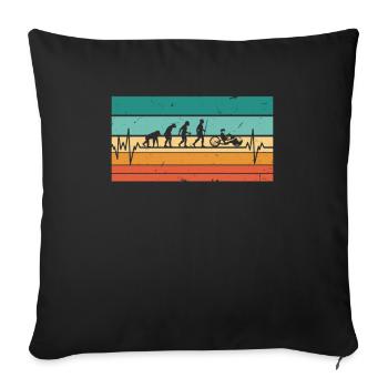 Vintage Heartbeat ECG Pulse Handbike - Sofa pillowcase 17,3'' x 17,3'' (45 x 45 cm) - black - Front