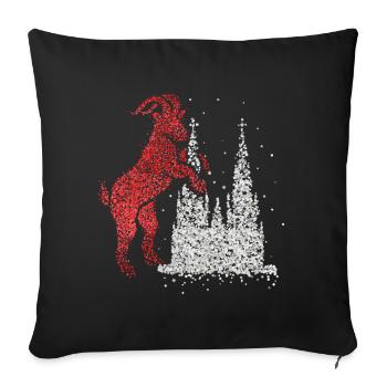 Cathédrale de Cologne Cologne Rouge Blanc Kölle Carnaval Confettis - Housse de coussin décorative 45 x 45 cm - noir - Devant