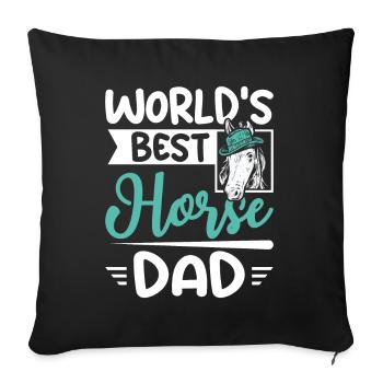 Le meilleur papa cheval du monde - Housse de coussin décorative 45 x 45 cm - noir - Devant
