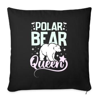 Polar bear queen - Sofa pillowcase 17,3'' x 17,3'' (45 x 45 cm) - black - Front