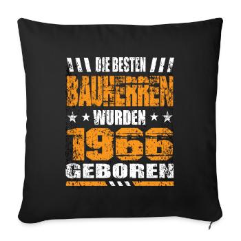Bauherr Geburtstag Die Besten Bauherren wurden - Sofakissenbezug 45 x 45 cm - Schwarz - Vorne