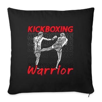 Kickboxing Warrior Kickboxer Fighter Boxing Sports - Sofa pillowcase 17,3'' x 17,3'' (45 x 45 cm) - black - Front