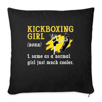 Kickboxing Fille Kickboxer Fighter Boxing Sports - Housse de coussin décorative 45 x 45 cm - noir - Devant