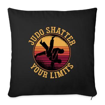 Judo Briser Vos Limites Combattant Karaté Rétro - Housse de coussin décorative 45 x 45 cm - noir - Devant