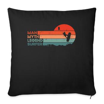 Surfer & Kitesurfer Saying - Kitesurfing & Surfing - Sofa pillowcase 17,3'' x 17,3'' (45 x 45 cm) - black - Front