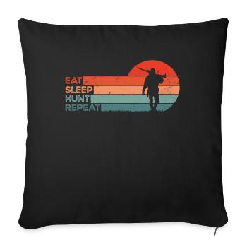 Hunter Saying - Hunting & Hunter - Sofa pillowcase 17,3'' x 17,3'' (45 x 45 cm) - black - Front