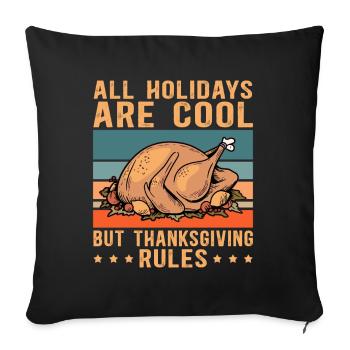 Thanksgiving Day Feast Thanksgiving Gift - Sofa pillowcase 17,3'' x 17,3'' (45 x 45 cm) - black - Front
