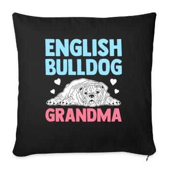 Deutsch Bulldog Grandma Dog Owner Gift - Sofa pillowcase 17,3'' x 17,3'' (45 x 45 cm) - black - Front
