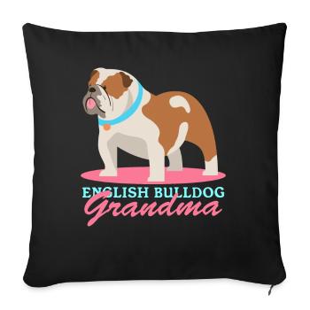 Deutsch Bulldog Grand-mère | Cadeau de propriétaire de chien - Housse de coussin décorative 45 x 45 cm - noir - Devant