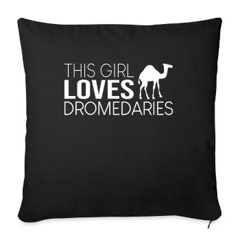Cette fille aime les dromadaires - Housse de coussin décorative 45 x 45 cm - noir - Devant