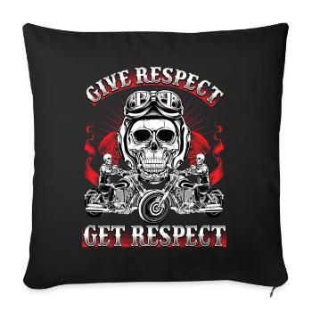 Motorrad Motorradfahrer Biker Feuerstuhl Biken - Sofakissenbezug 45 x 45 cm - Schwarz - Vorne