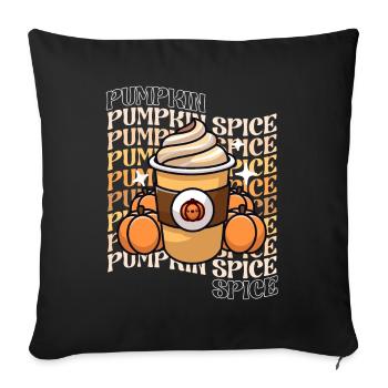 Retro Fall Pumpkin Spice Lover PSL Latte Vintage - Sofa pillowcase 17,3'' x 17,3'' (45 x 45 cm) - black - Front