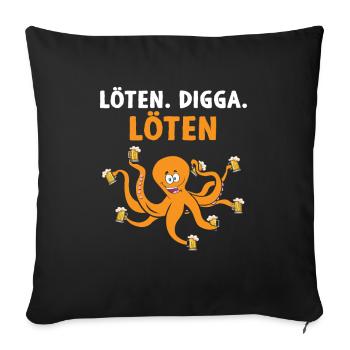 Soldering Digga Soldering Beer Drinker Beer Kraken - Sofa pillowcase 17,3'' x 17,3'' (45 x 45 cm) - black - Front