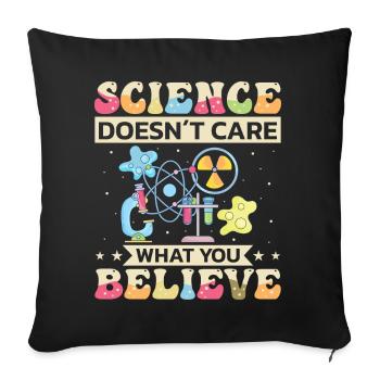 Nerd de discussion de connaissances, étudiant en chimie physique, drôle - Housse de coussin décorative 45 x 45 cm - noir - Devant
