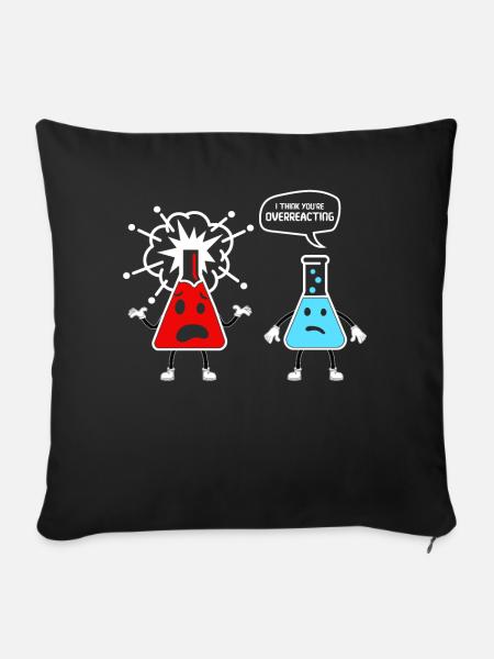 lustiges Chemie Shirt Witze, Chemiker Studium - Sofakissenbezug 45 x 45 cm - Schwarz