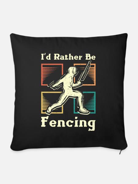 I'd rather be fencing - Sofakissenbezug 45 x 45 cm - Schwarz