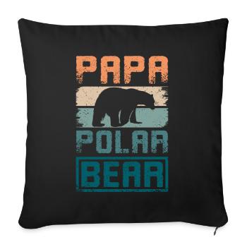 Father Dad Papa polar bear - Sofakissenbezug 45 x 45 cm - Schwarz - Vorne