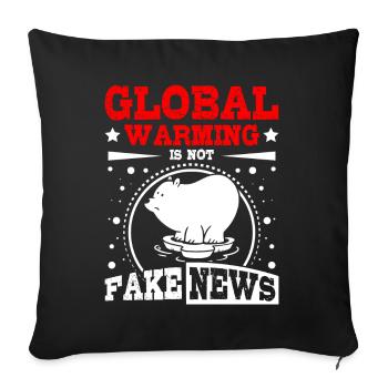 Le réchauffement climatique n’est pas un faux newas - Housse de coussin décorative 45 x 45 cm - noir - Devant
