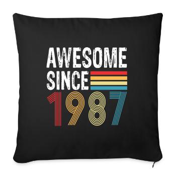 Génial depuis 1987 Anniversaire 1987 Millésime 1987 - Housse de coussin décorative 45 x 45 cm - noir - Devant