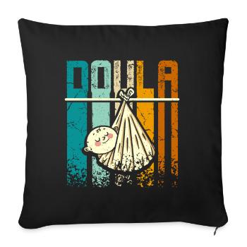 Doula Vintage Rétro - Housse de coussin décorative 45 x 45 cm - noir - Devant