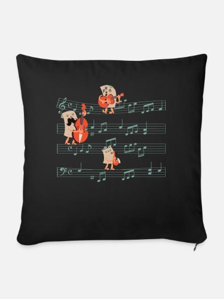 Gitarre Gitarristen Instrument Musik AKUSTISCHE - Sofakissenbezug 45 x 45 cm - Schwarz