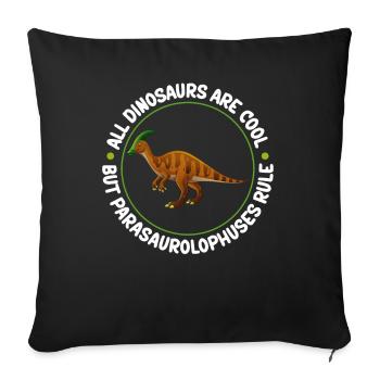 | Parasaurolophus Cadeau Dinosaure Dinos - Housse de coussin décorative 45 x 45 cm - noir - Devant