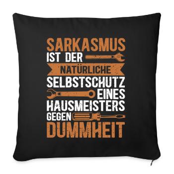 Hausmeister Facility Manager Hauswart Geschenk - Sofakissenbezug 45 x 45 cm - Schwarz - Vorne