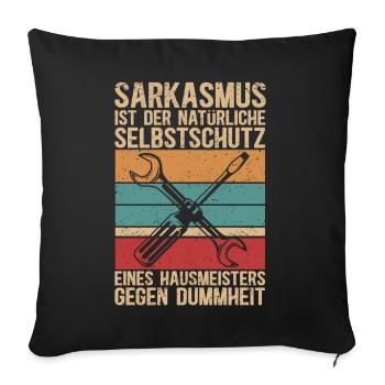 Hausmeister Facility Manager | Hauswart Geschenk - Sofakissenbezug 45 x 45 cm - Schwarz - Vorne