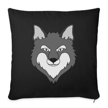 Fox Forest Animal Design with Animal Head - Sofa pillowcase 17,3'' x 17,3'' (45 x 45 cm) - black - Front