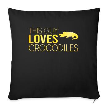 Type Crocodile Saying - Sofa pillowcase 17,3'' x 17,3'' (45 x 45 cm) - black - Front