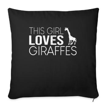 Fille Girafe Dicton - Housse de coussin décorative 45 x 45 cm - noir - Devant