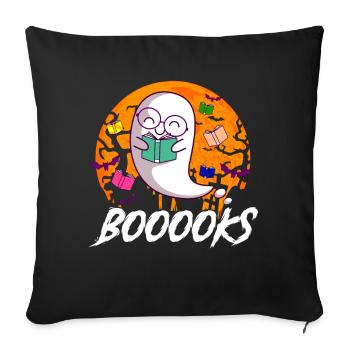 Bookworm Book Read Ghost Ghost Halloween - Sofa pillowcase 17,3'' x 17,3'' (45 x 45 cm) - black - Front