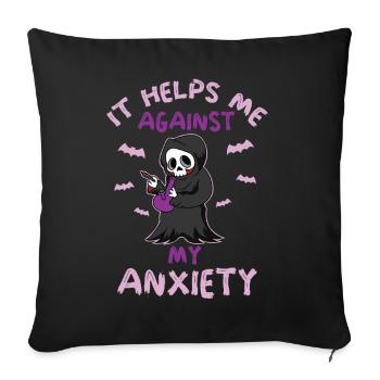 Against My Fear Marijuana Weed Cannabis Smoking - Sofa pillowcase 17,3'' x 17,3'' (45 x 45 cm) - black - Front