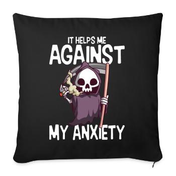 Contre ma peur Marijuana Weed Cannabis Fumer - Housse de coussin décorative 45 x 45 cm - noir - Devant