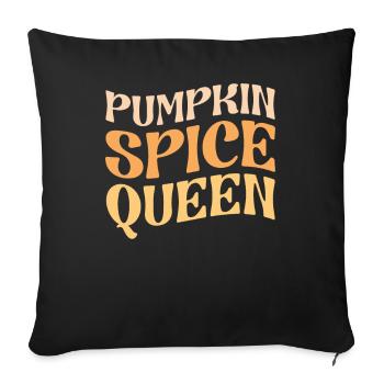 Citrouille Spice Queen PSL Coffee Lover Retro Fall - Housse de coussin décorative 45 x 45 cm - noir - Devant